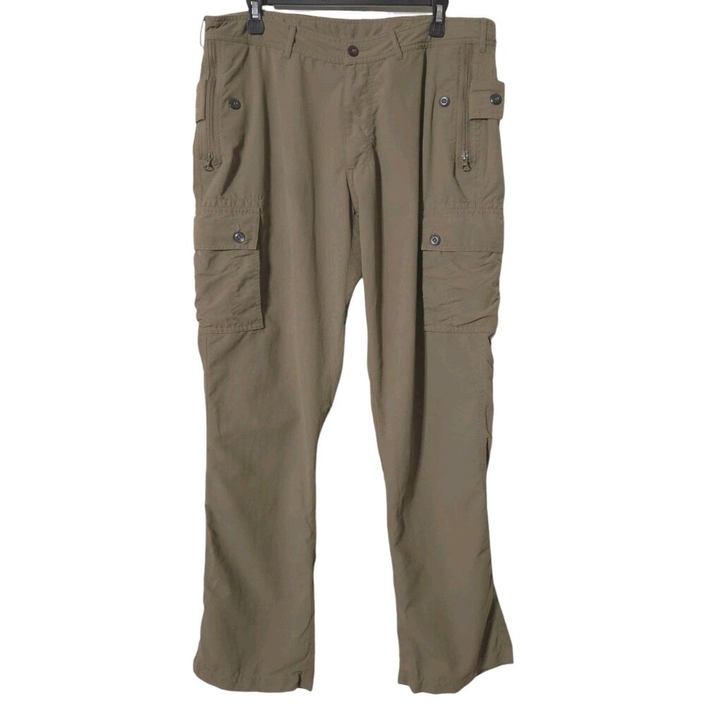 Clothing Arts Pants Mens 34x32 Tan Pick Pocket Proof Nylon Travel Cargo Hiking